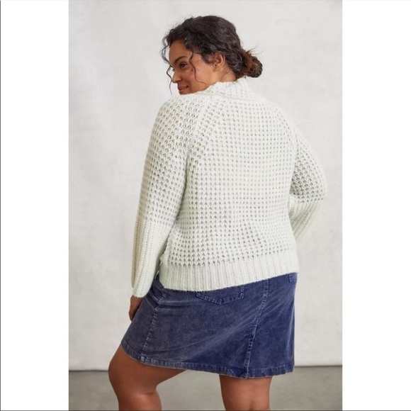 NWT MAEVE by ANTHROPOLOGIE Mint Dionne Bell-Sleeved Knit Mock Neck Sweater - Picture 6 of 9